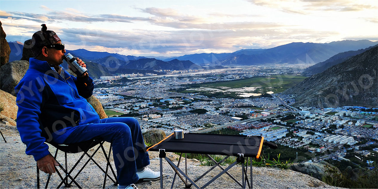 Portable Foldable Solar Camping Table Application